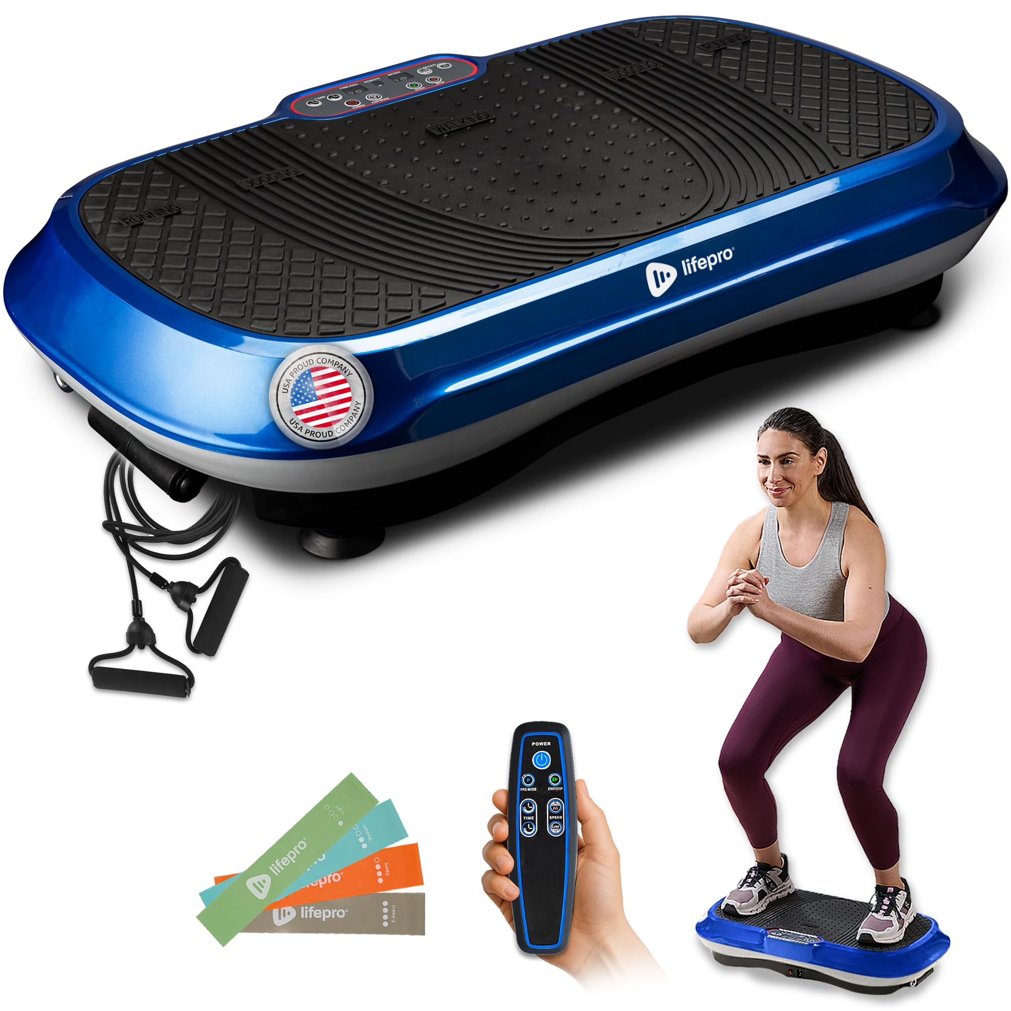 Lifepro Waver Vibration Plate Exercise Machine – High-Intensity Vibration for Muscle Activation, Full-Body Workout Vibrating Platform with Loop Bands, Fitness Equipment for Strength Toning & Fat Loss